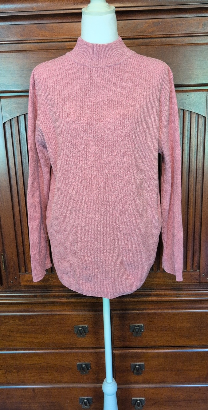 Mock Neck Rose Pink Sweater Tunic